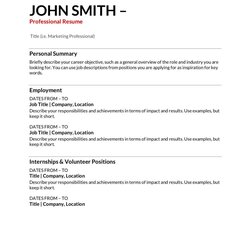 Excellent First Job Resume Template Simple Templates Student School High Highest Quality