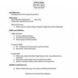 Fine First Job Resume Template Singular Photo