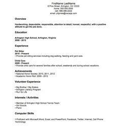 Champion First Job Sample Resume Resumes Format Template Examples Experience High Student Work School College