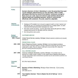 Matchless Student Resume Templates First Job