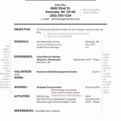 Admirable First Job Resume Template In Student Teenagers