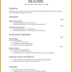 Free Resume Templates First Job Examples Template Format Simple Sample Basic Samples Write