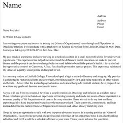 Eminent Free Nursing Cover Letter Templates In Ms Word Student Examples Resume Example Sample Packet