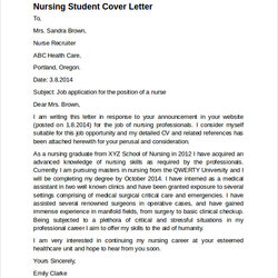 High Quality Free Sample Nursing Cover Letter Templates In Student Template