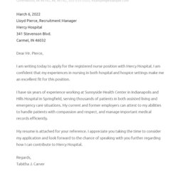 Best Nursing Cover Letter Example For