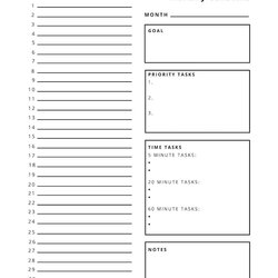 Monthly Planner Printable To Do List Template