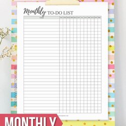 Splendid Things To Your Monthly Do List Free Printable Checklist Template