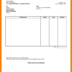 Excellent Free Printable Blank Invoice Templates Template Business Word