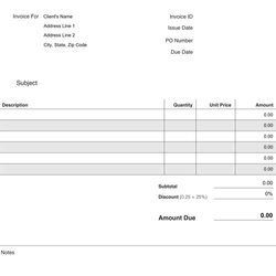 Exceptional Blank Invoice Template Templates Invoicing