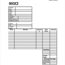 Magnificent Blank Invoice Templates Free Word Excel Formats Template Printable
