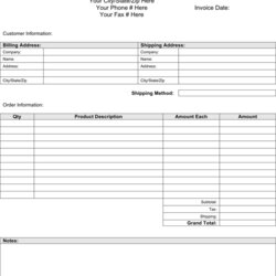 Tremendous Free Blank Invoice Template