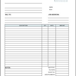 Smashing Blank Invoice Form Template Resume Samples
