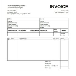 Free Blank Invoice Template Excel Word Formats