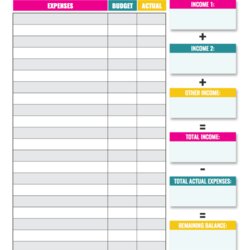 Spiffing Simple Monthly Budget Tracker Digital Printable Template Spreadsheet Excel Paycheck Tracking
