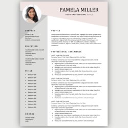 Matchless Modern Resume Template Free Download Word Pages Editable Pink