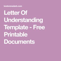 Outstanding Letter Of Understanding Template Free Printable Documents Templates