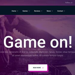 Preeminent Best Free Gaming Website Templates For