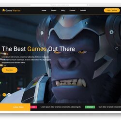 Out Of This World Free Gaming Website Templates With Lively Design Template