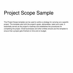Marvelous Project Scope Sample