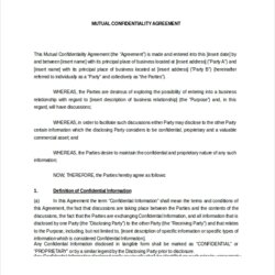 Smashing Mutual Agreement Templates Free Word Samples Understanding Confidentiality Legal