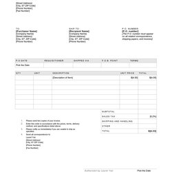 Free Purchase Order Templates In Word Excel Invoice