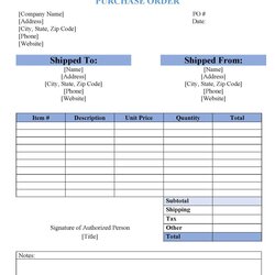 Very Good Free Purchase Order Template Instant Download
