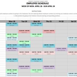 Fantastic Employee Shift Schedule Template Task List Templates Excel Cashier Scheduling Steps To Microsoft