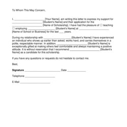 Fantastic Free Recommendation Letter For Scholarship Template With Samples Of
