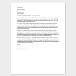 Preeminent Free Recommendation Letter For Scholarship Template With Examples