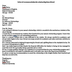 Wizard Scholarship Recommendation Letter Sample Word Friend Write Tips From