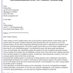 Worthy Recommendation Letter For Student Scholarship Best Template University Dimensions Dakota North
