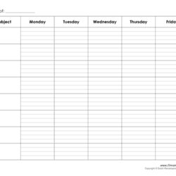 Supreme Printable Weekly Schedule Template Free Blank School Templates Planner Calendar Most Lines Landscape