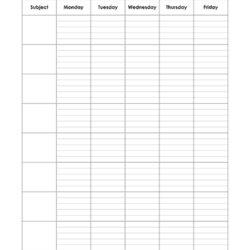 Printable Weekly Schedule Template Free Blank Lines Templates Calendar Lined