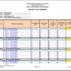 Brilliant Free Construction Estimate Template Excel Cost Sheet Job Siding Printable Templates Dreaded