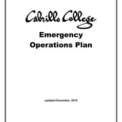 Marvelous Emergency Operations Plan Updated December