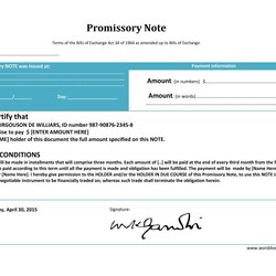 Wizard Free Promissory Note Templates Forms Word Template