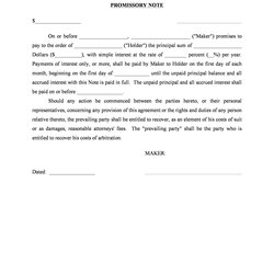 The Highest Standard Free Promissory Note Templates Forms Word
