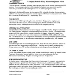 Company Vehicle Policy Fill And Sign Printable Template Online