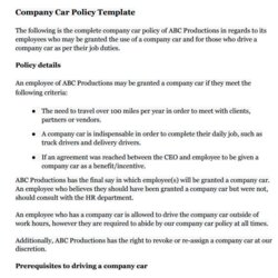 Champion Company Vehicle Use Policy Template Screen Shot At