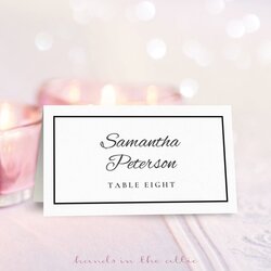 Exceptional Printable Table Name Card Templates Editable Paper Party Supplies