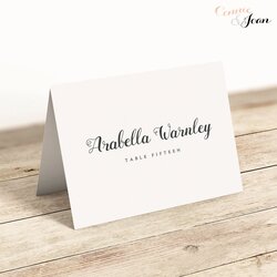 Superb Printable Place Cards Table Name Template Flat And Card