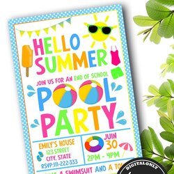 Swell Pool Party Invitation Invitations Decorations
