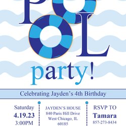 Sterling Pool Party Invitation Templates Editable Download Hundreds Invitations
