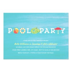 Legit Fun Birthday Pool Party Invitation Invitations Cards