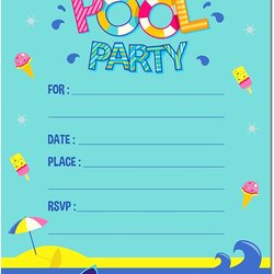 Splendid Free Printable Pool Party Invitations Template Templates