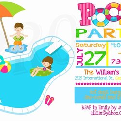 Brilliant Pool Party Invitation Template Free Inspirational Kids