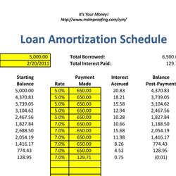 Admirable Printable Amortization Schedule Personal Loan World Holiday Template
