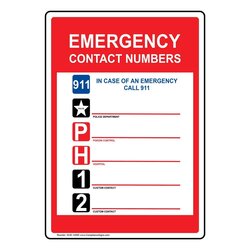 Wizard Emergency Contact Numbers Label Decal Inch Pack Vinyl For