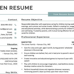 Free Resume Templates For Teens With Little To No Experience First Job Template