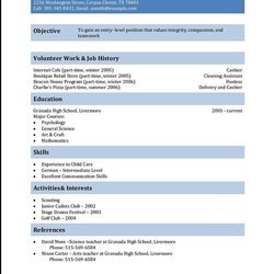 Fantastic Resume Template For Teens Ideas
